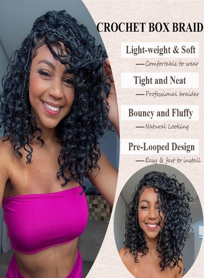 Colorful Queen Crochet Hair 12 Inch Boho Crochet Braids for Black Women 7 Packs Pre Looped Bohemian Box Braids With Curly Ends Boho Box Braids Knotless Crochet Braids 1B3330 - Image 5